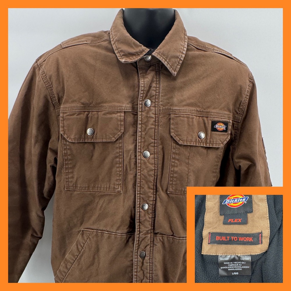 Dickies Flex Built to Work Brown Insulated Active Jacket‎ Mens Large